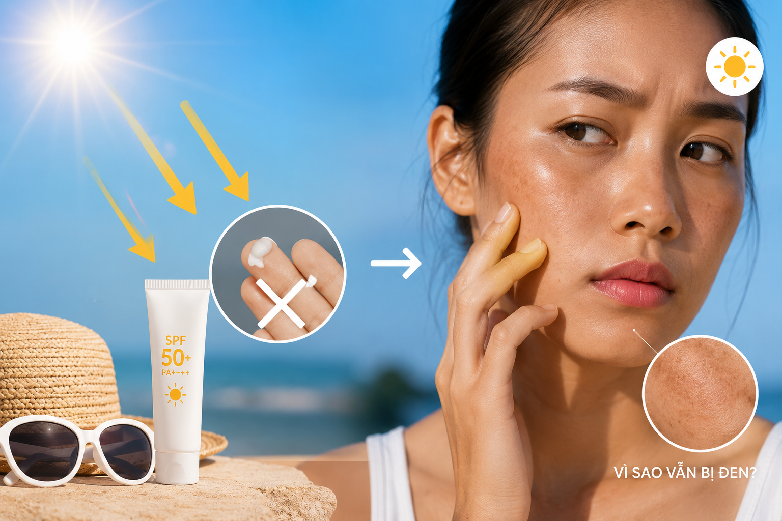 Vì sao bôi kem chống nắng nhưng vẫn bị đen? Cách khắc phục hiệu quả